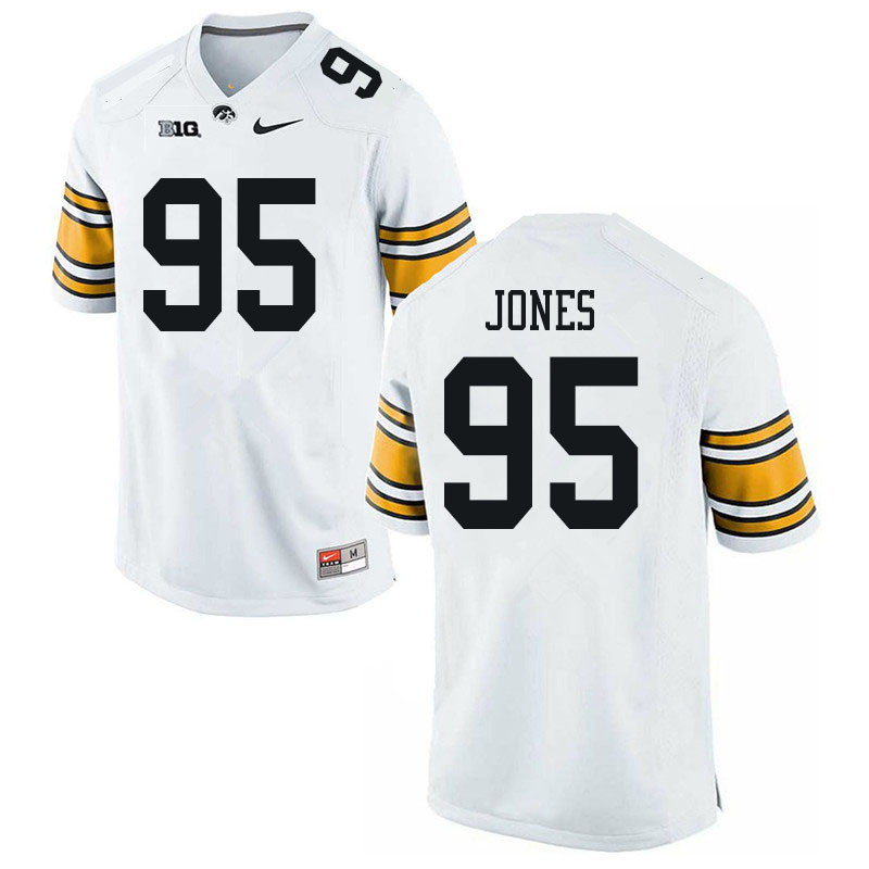Men #95 Logan Jones Iowa Hawkeyes College Football Jerseys Sale-White - Click Image to Close